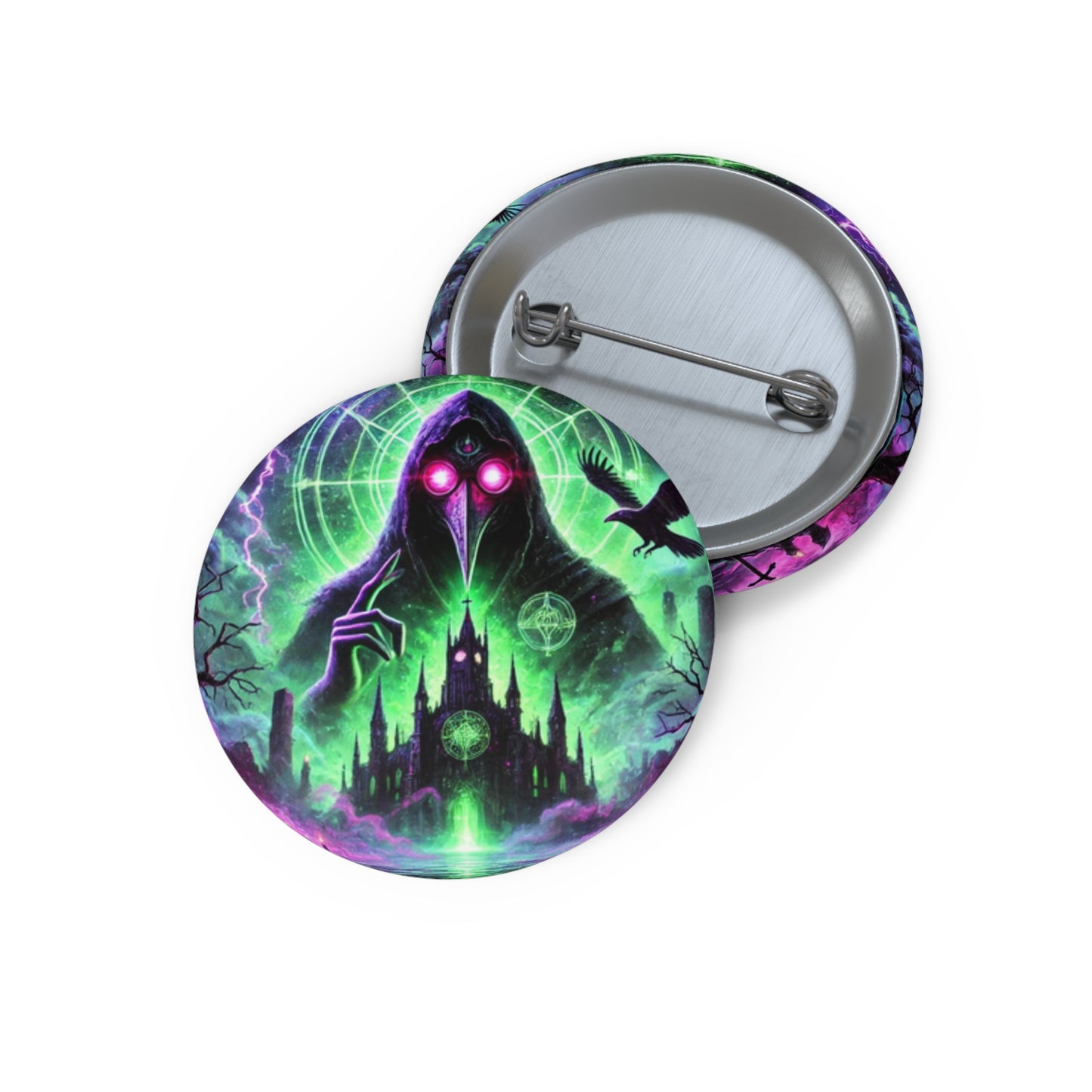 Custom Spooky Pin Buttons | Gothic Horror Vibes for Halloween & Year-Round