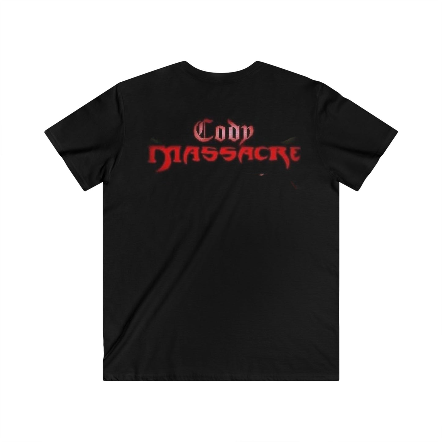 Cody Massacre V-Neck Tee - Dead Anniversary Edgy Graphic Shirt for Horror Fans