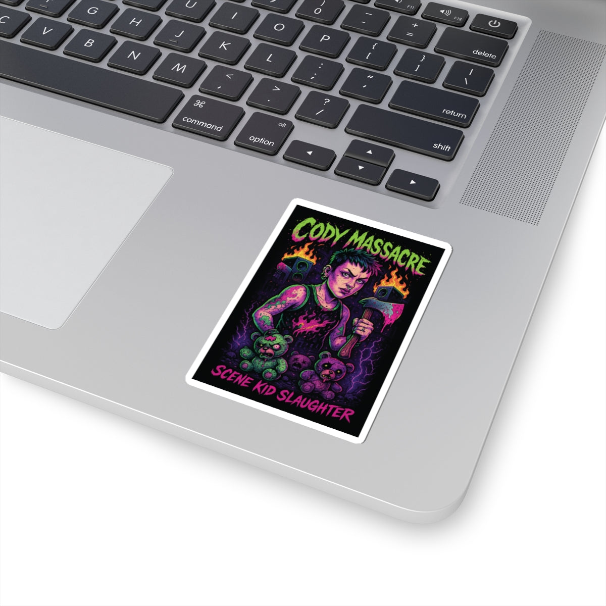 Cody Massacre Scene Kid Slaughter Stickers | Edgy Vinyl Décor for Alternative Style
