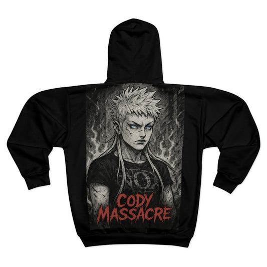 Cody Massacre Unisex Zip Hoodie - Red Vinyl Design