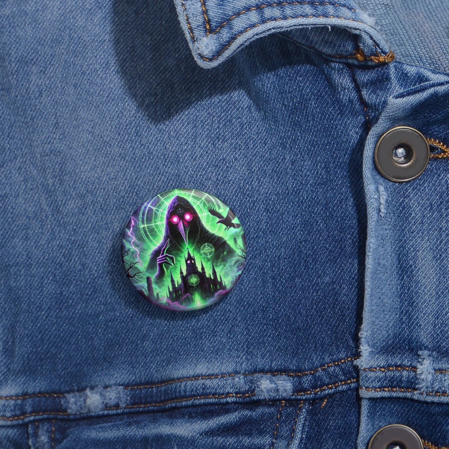 Custom Spooky Pin Buttons | Gothic Horror Vibes for Halloween & Year-Round